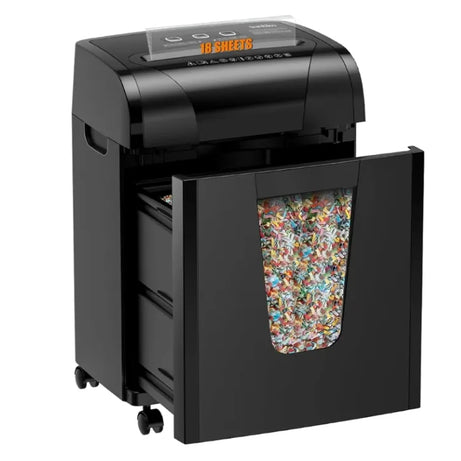 Woolsche Paper Shredder, 18-Sheet Cross Cut With 18 Liters Pull Out Bin, P-4 Security Level, Shred Paper And Credit Card, Durable&Fast With Auto Jam Proof System Shredder For Office