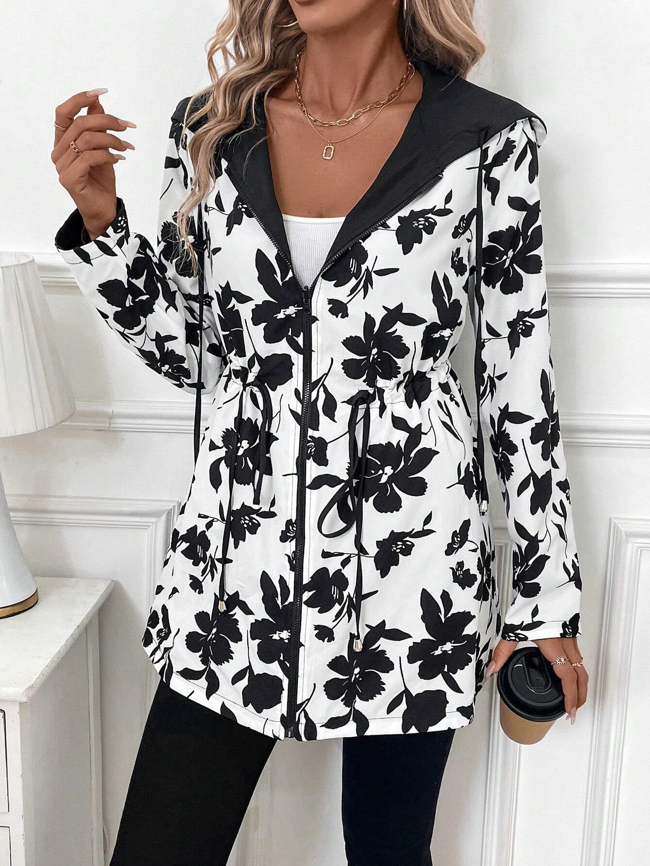 Women's Double-sided Reversible Hooded Zipper Jacket