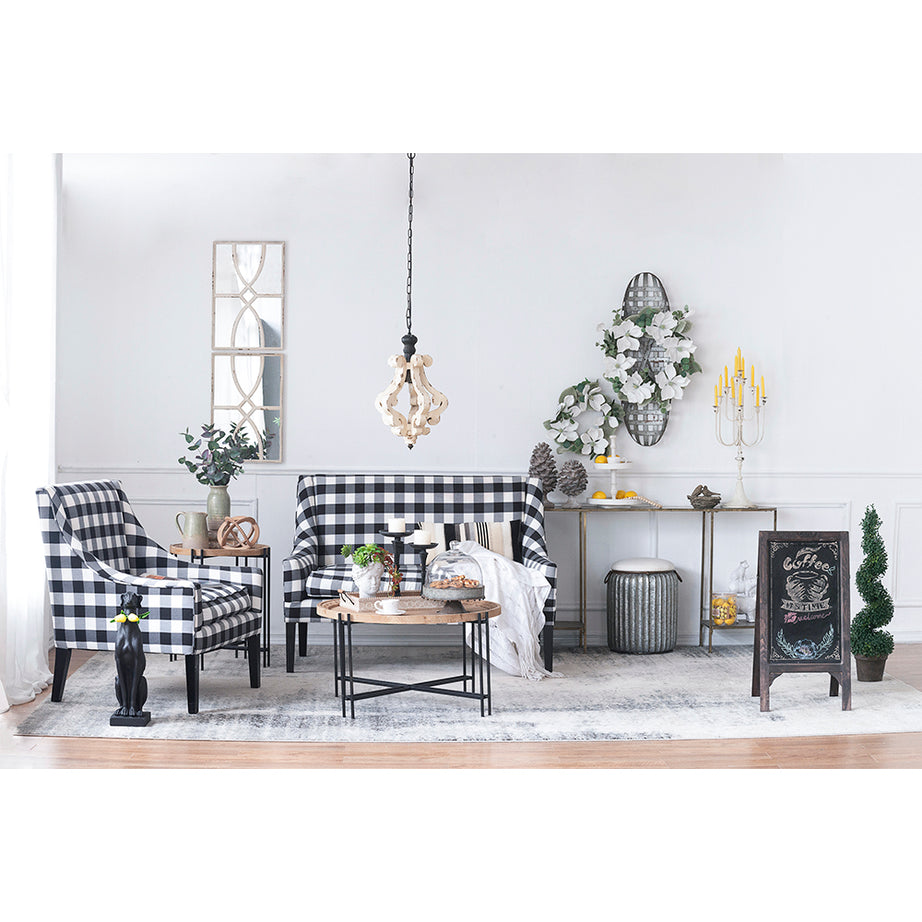 Farmhouse Chandelier, Dilapidated White Chandelier French Country Wood Chandelier For Living Room Foyer, Bulb Not Included