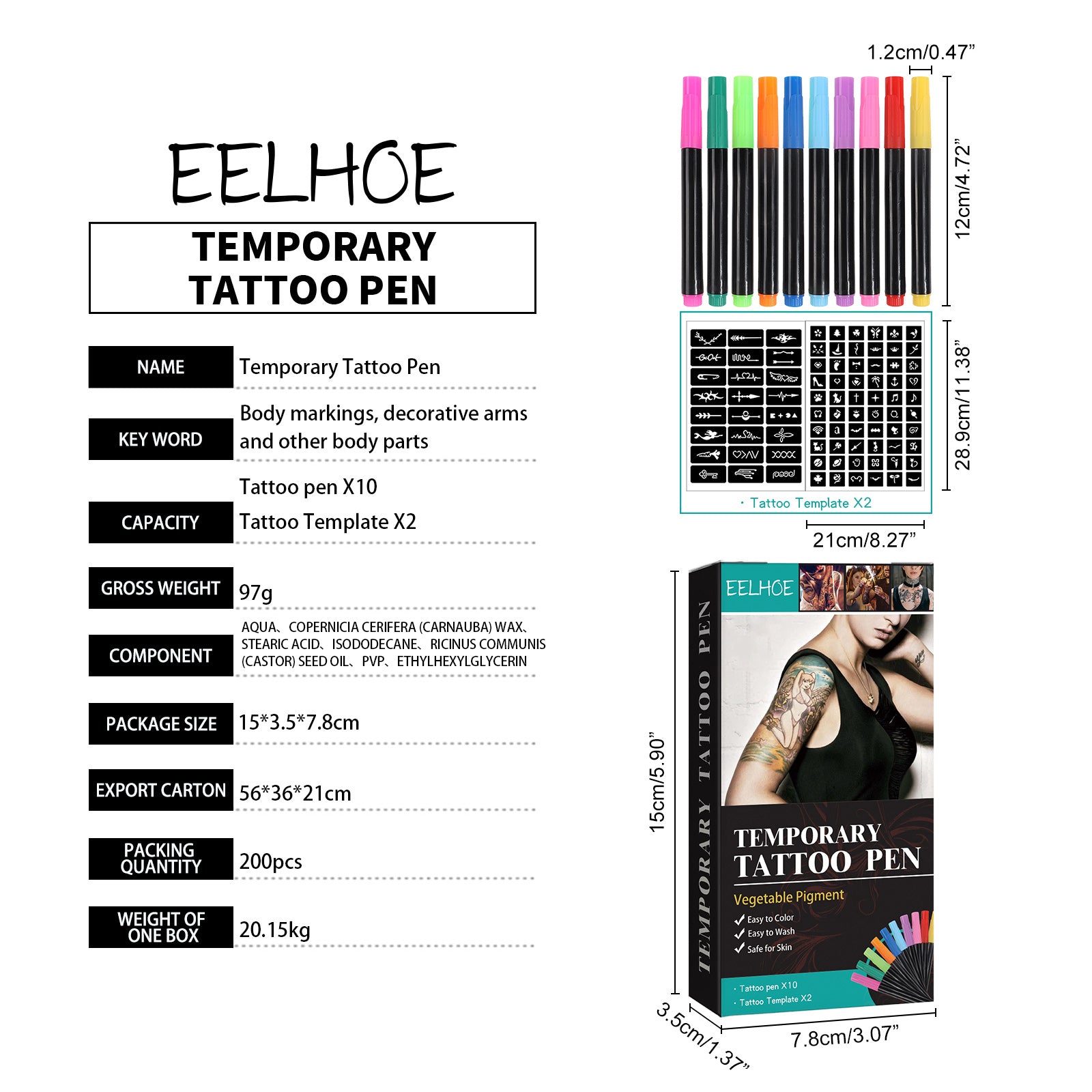 Temporary Tattoo Pen Set
