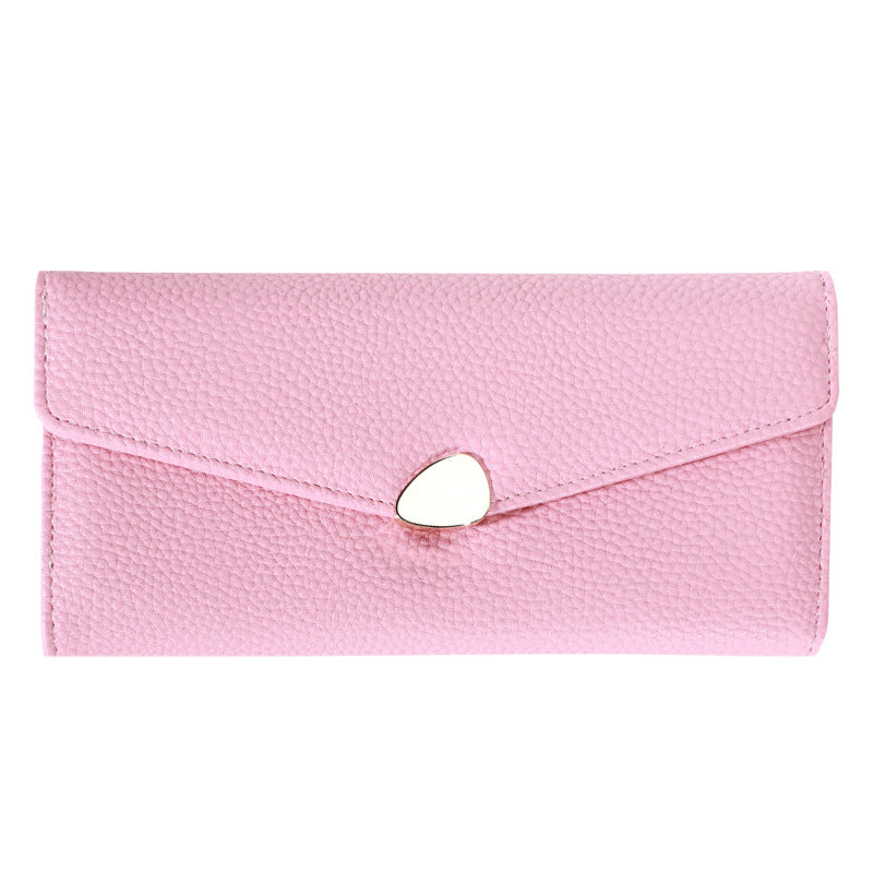 Women's Lychee-pattern Clutch Wallet Fashionable Cardholder Multi-functional