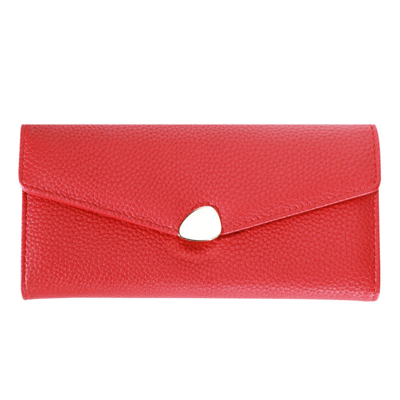 Women's Lychee-pattern Clutch Wallet Fashionable Cardholder Multi-functional