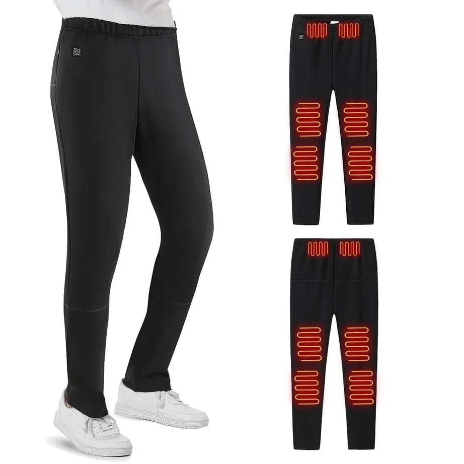 Winter Heated Pants For Men Women With 12 Heating Zones 5V USB Powered Heating Trouser With 3 Heating Levels Machine Washable For Outdoor Winter Activities Unisex