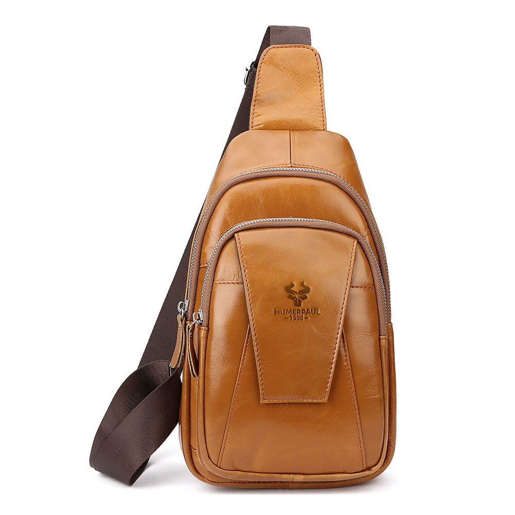 Single-shoulder Bag Made Of Full-grain Cowhide Suitable For Commuting