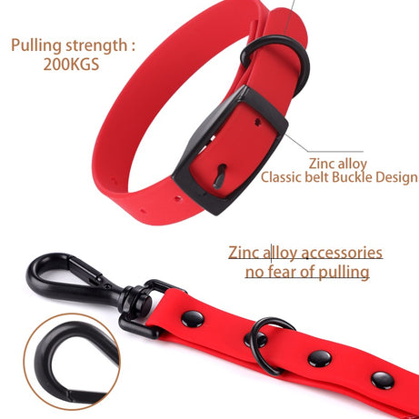 Pet Silicone Collar And Leash Set Comes With A Suitable For Small And Large Dogs, Waterproof And Easy To Clean