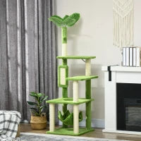 PawHut Cat Tree For Indoor Cats With Hammock, Cat Tower, Green