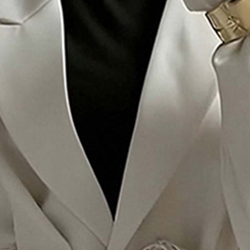 Women's Waist Tie Blazer - Elegant Business Casual Solid Color Jacket For Fall Winter Office