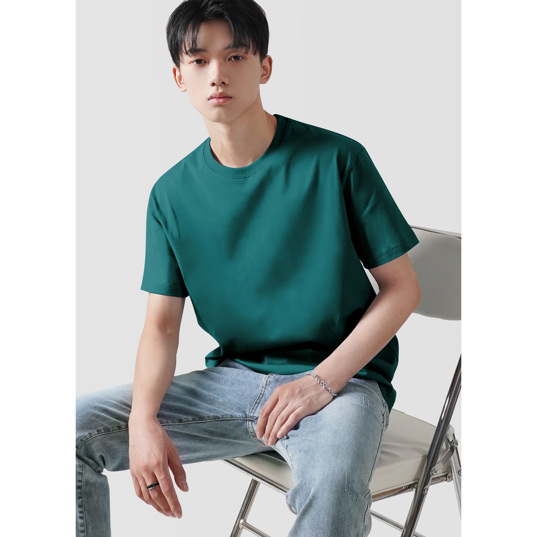 Men's Pure Cotton T-shirt With Round Neck Bottoming