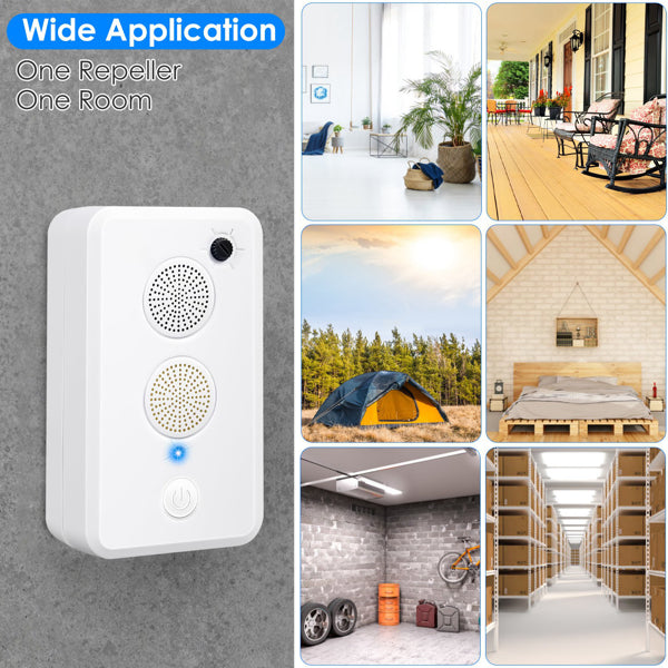 4pcs Ultrasonic Pest Repeller - 1-75KHz Adjustable 6 Levels, Repels Bats Birds Mice, 753Sq.ft Coverage, 950mAh Rechargeable For Indoor Outdoor Use