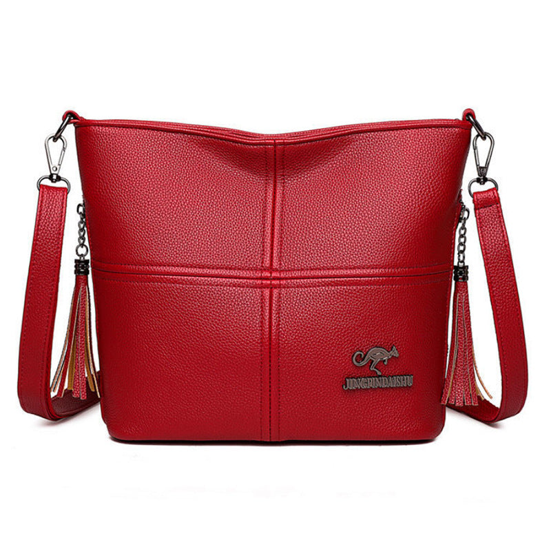 PU Soft-leather-texture Crossbody Bag With Large Capacity