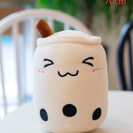 Cute Fruit Drink Plush Stuffed Soft Strawberry Milk Tea Plush Boba Tea Cup Toy Bubble Tea Pillow Cushion Kids Gift