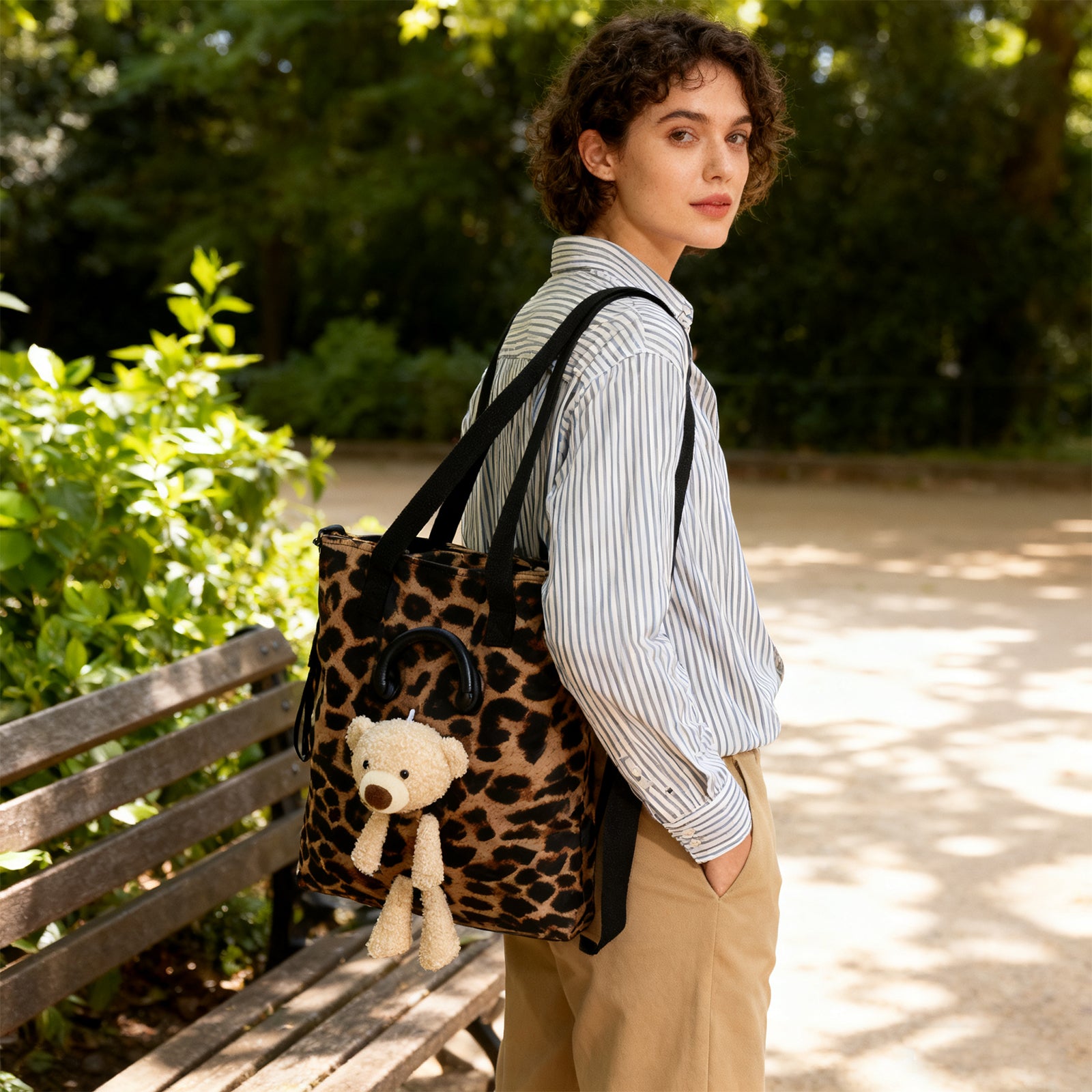 Bear Tote Bag-Coffee 2130