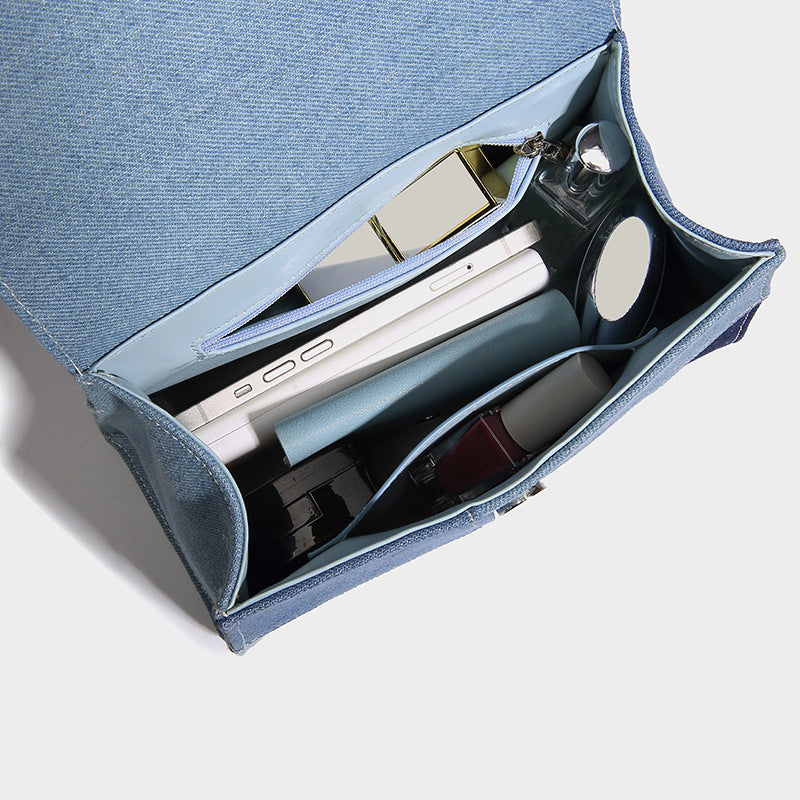 Patchwork Denim Saddle Bag For Women