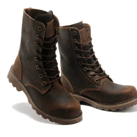 Casual Men's Martin Boots With A Chunky Toe And High-top Design