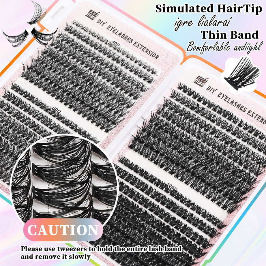 32 Rows Of Eyelashes Book Cluster 640 Segmented Lashes Set