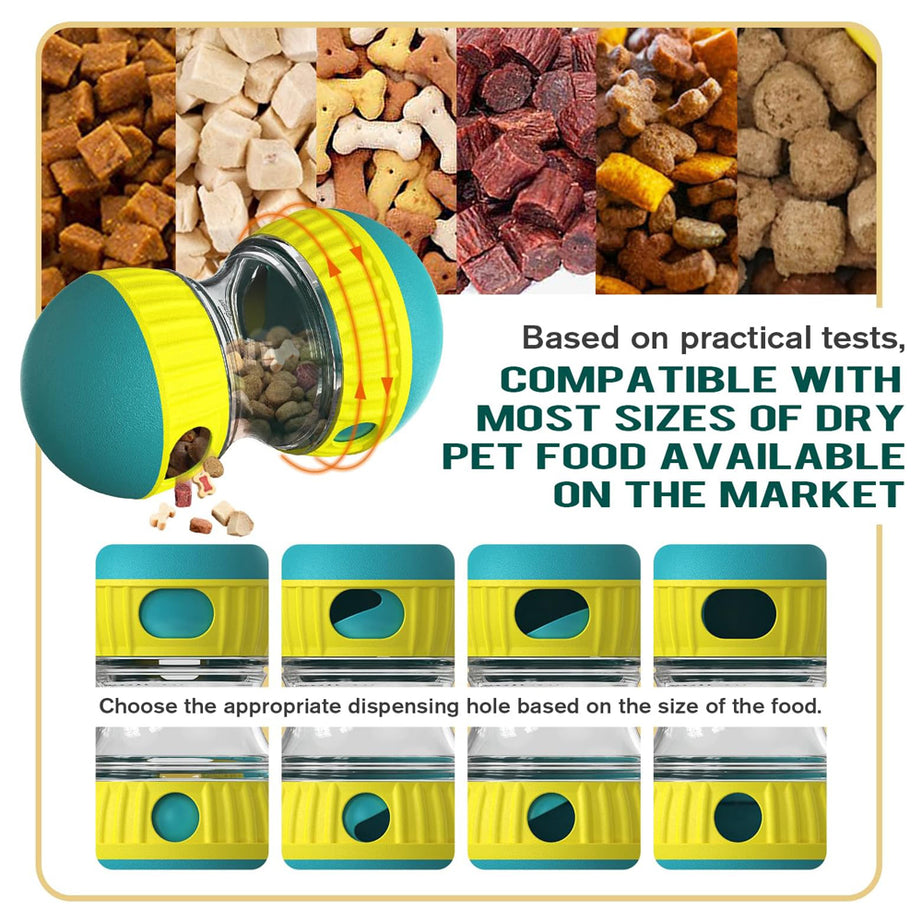 Dog Puzzle Toy, Adjustable Treat Dispensing Ball Food Dispenser Tough Slow Feeder Puppy Enrichment Training Toy Pet Interactive Chase Toys For Small Medium Large Dogs
