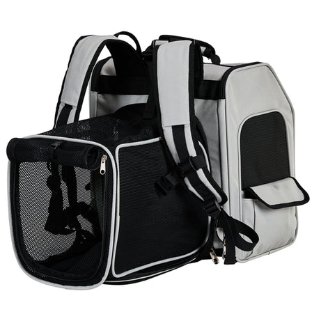 Pet Carrier Backpack, Expandable Cat Dog Carrier With Back Extension, Breathable Mesh Travel Backpack For Small Dogs Cats, Soft-Sided Pet Backpack Holds Up To 26 Lbs