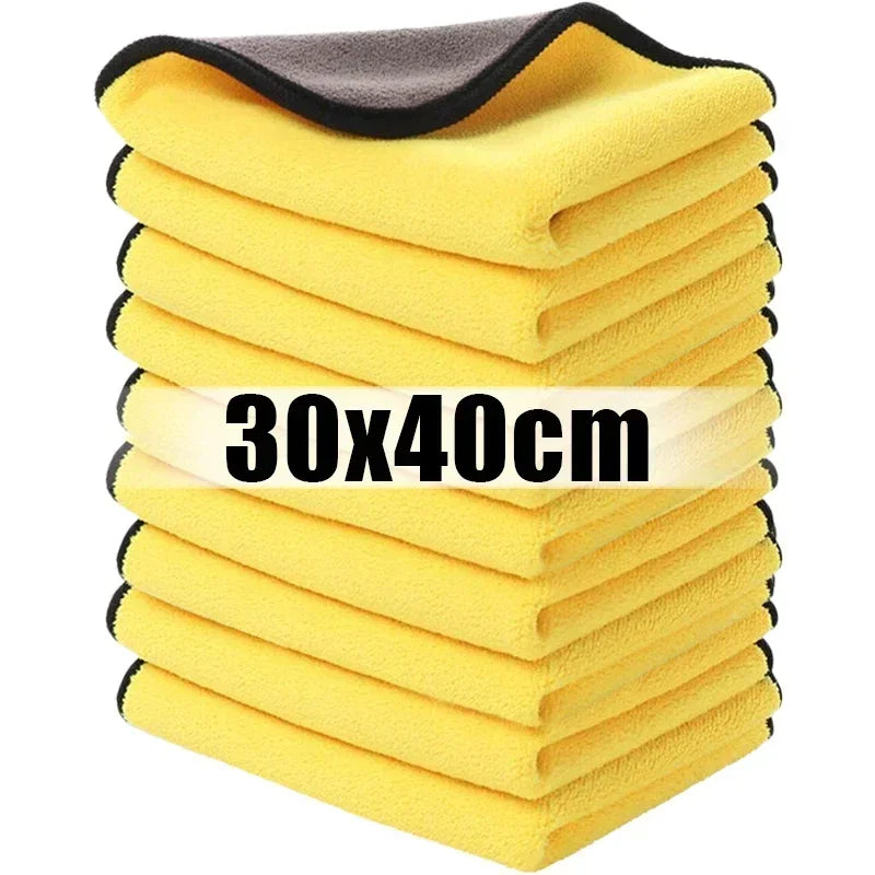 SEAMETAL 3/5/10Pcs Car Wash Microfiber Towel 30x30/60CM Car Cleaning Drying Cloth Hemming Car Care Cloth Car Wash Accessories