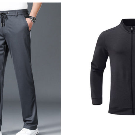 Mens Outdoor Windproof Sport Jacket With Stand Collar And Stretchy Fabric For Casual Wear