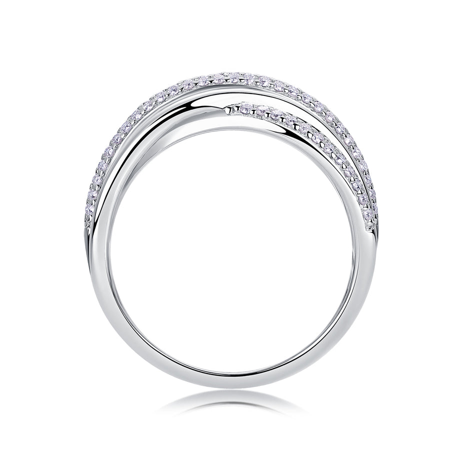 Brilliant Interweaving - A Fashionable And Luxurious Jewelry Accessory Set With Moissanite S925 Sterling Silver And Platinum-plated Diamond
