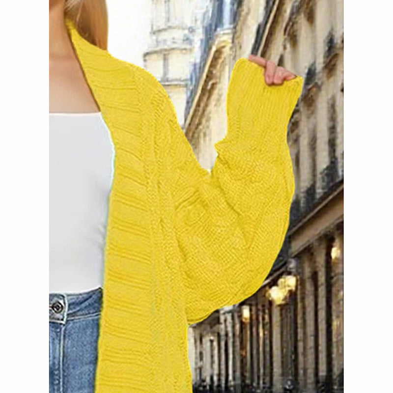 Women's Long Cardigan With Pockets - Spring Fall Open Front Duster Coat Sweater