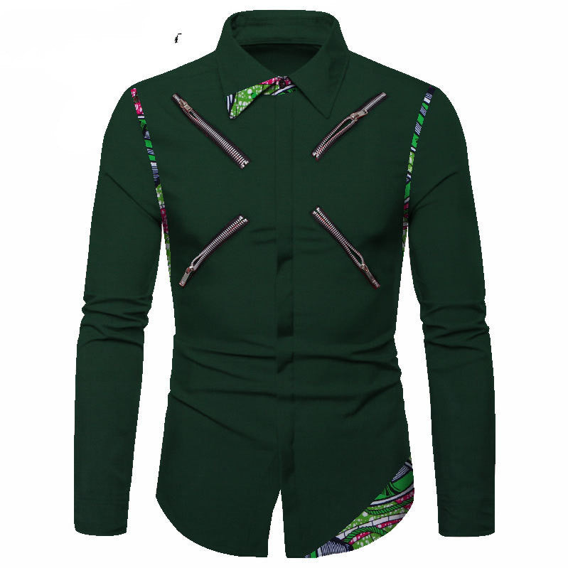 Four Seasons Polyester Cotton Youth Solid Color Lapel White Casual Shirt