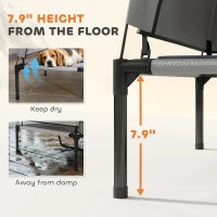 PawHut Elevated Dog Bed With Removable Canopy, Portable Outside Raised Pet Cot With Cooling Pad, Storage Bag,