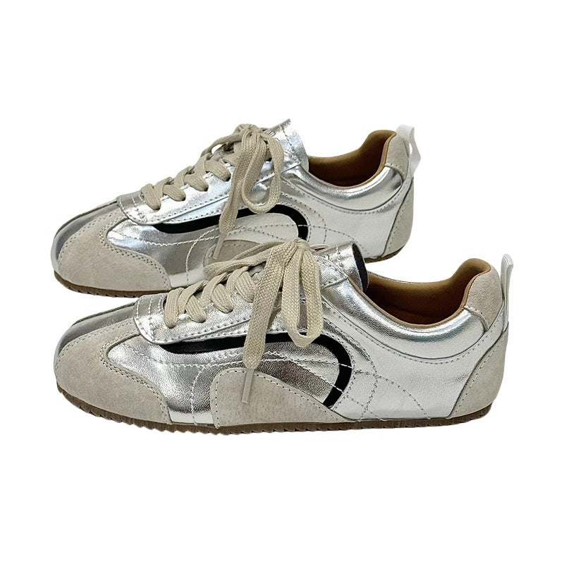 Women's New Arrival Retro Color-Block Flat Derbies All-Match Casual Sneakers