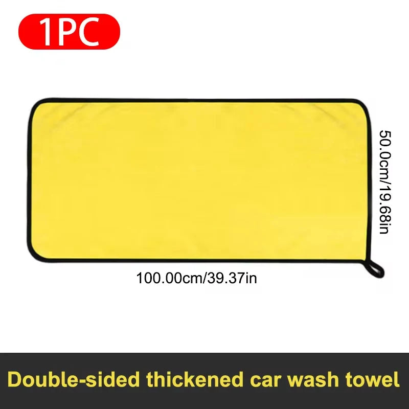 Car Microfiber Cleaning Towels Thicken Double Layer Soft Drying Cloth Towel Car Care Detailing Towel Wash Rags