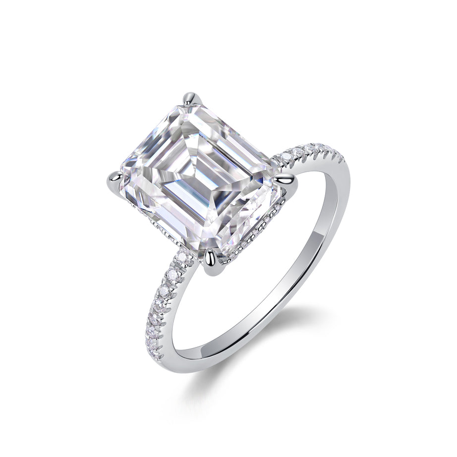Iridescence City - Fashionable Diamond Jewelry Set With Moissanite S925 Sterling Silver And Platinum Diamond Ring