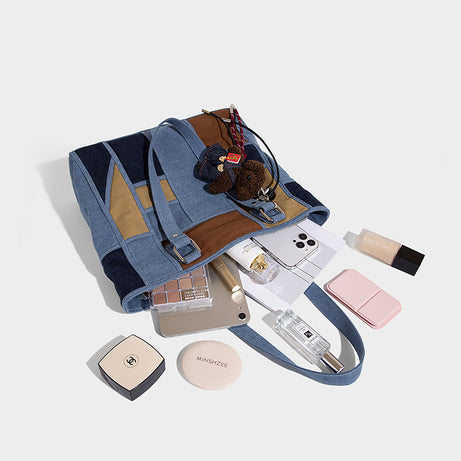 Cute Lightweight And Versatile Plaid Tote Bag