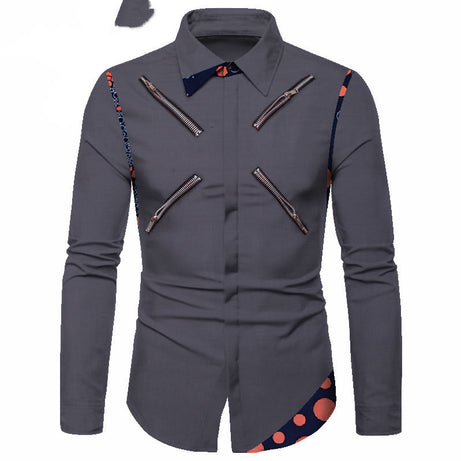 Four Seasons Polyester Cotton Youth Solid Color Lapel White Casual Shirt