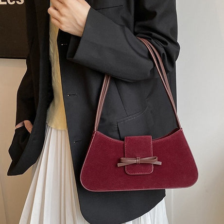 High-end, Solid-color, Niche-design, Textured, Fashionable, Commuter-style Women's Shoulder Bag