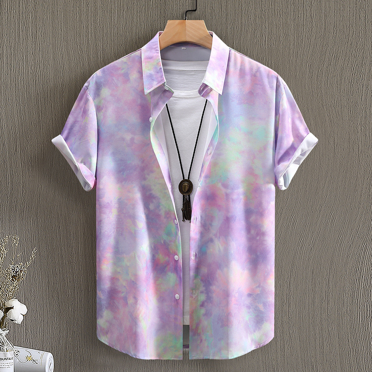 Mens Digital-Print Short-Sleeve Shirt