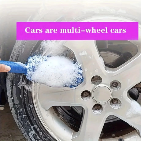 1PCS Car Cleaning Brush Portable Plush Tire and Rim Car Care Accessories Multifunctional Brush Tool Car Cleaning Wheel Brush