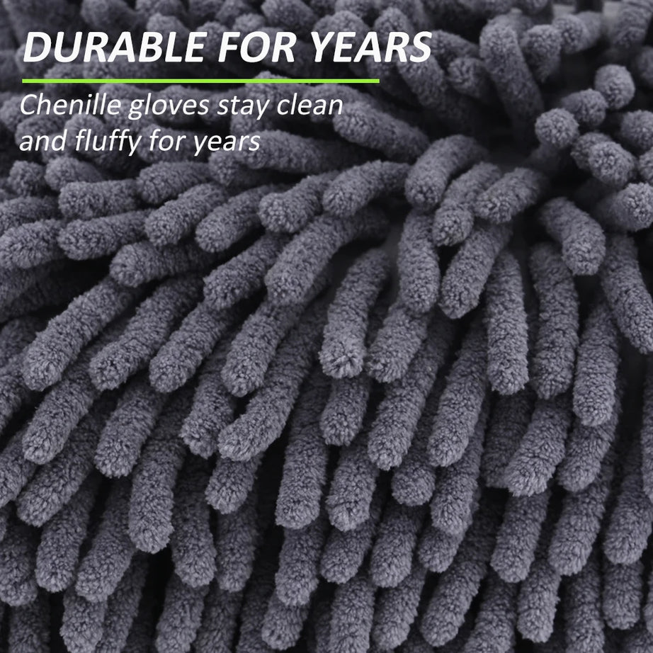 Car Wash Gloves Chenille Glove Plush Rags Thickened double-sided Car Supplies Cleaning Tools Auto Acessories Car Detailing
