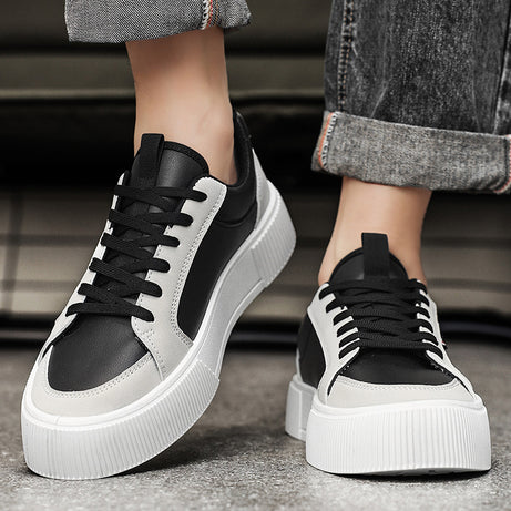 Low-top Trendy Men's Chunky-soled Casual Shoes With Color-blocking Design