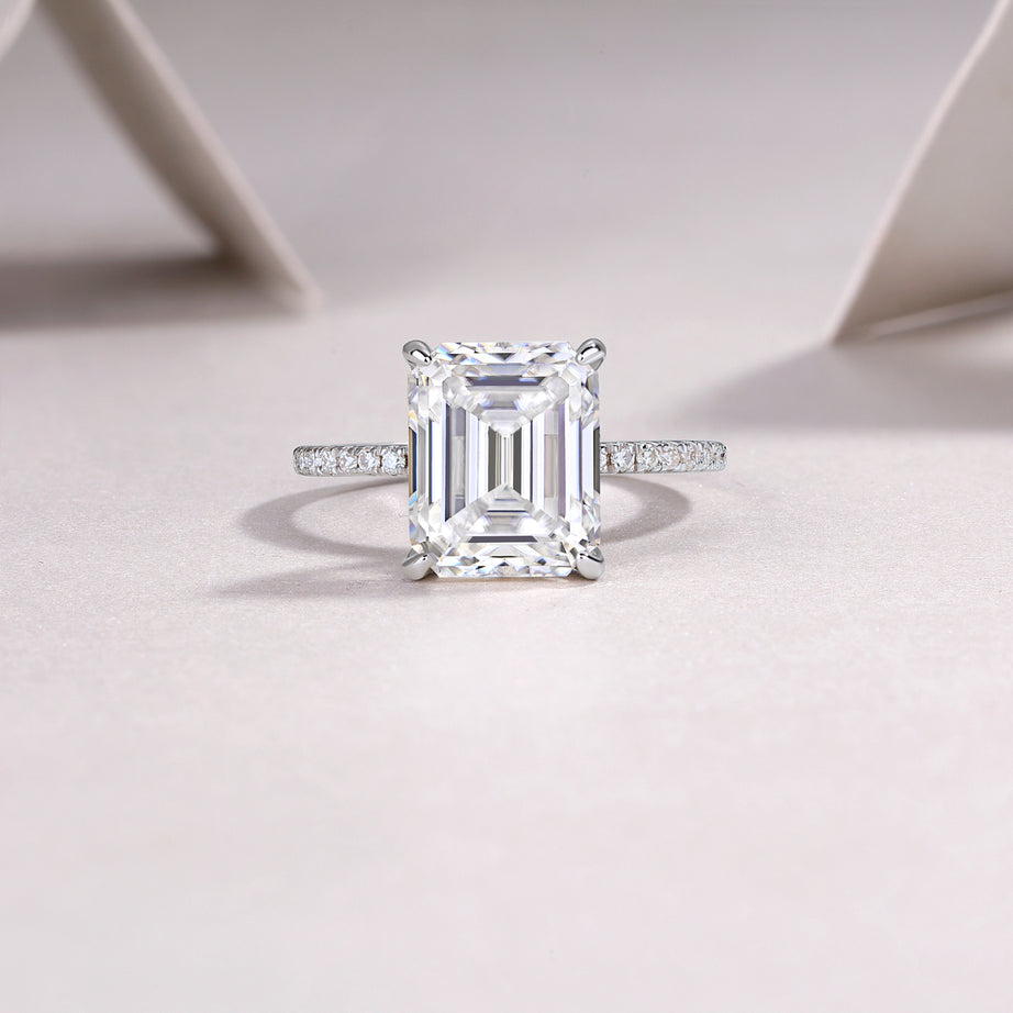 Iridescence City - Fashionable Diamond Jewelry Set With Moissanite S925 Sterling Silver And Platinum Diamond Ring