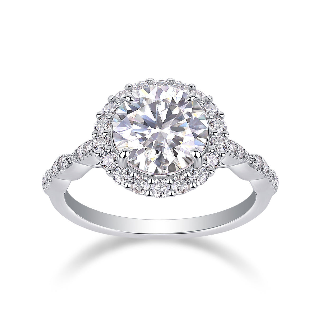 Starlight Shining - A Fashionable Jewelry Ring Set With 3-carat Moissanite S925 Sterling Silver And Platinum-plated Diamond
