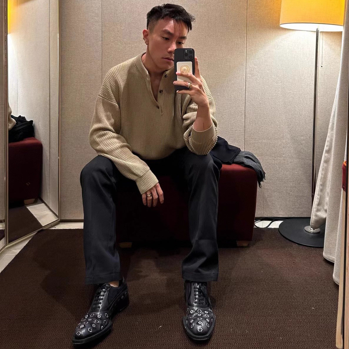 Mens Chunky Solid-Color Sweater For FallWinter