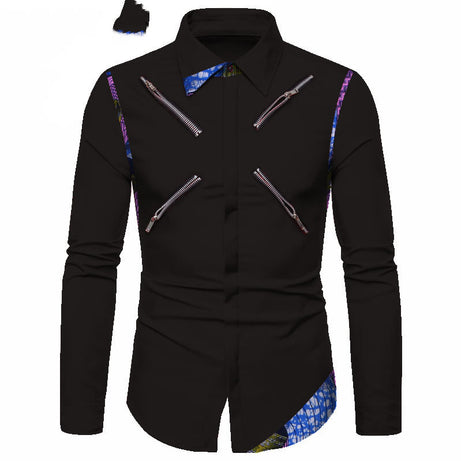 Four Seasons Polyester Cotton Youth Solid Color Lapel White Casual Shirt