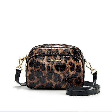 Leopard-print Trendy And Versatile Crossbody Shoulder Casual Lightweight Mobile Phone Bag