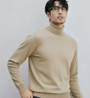 Mens Casual Turtleneck Sweaterthermal Base Layer Knit For Fall And Winter