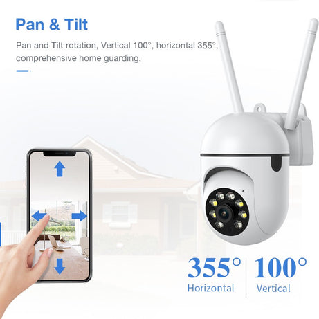 1080P Outdoor Wired WiFi PTZ Security Camera, 2.4G&5GWiFi, Auto Tracking, 2 Way Audio, Spot Night Vision, SD Card & Cloud Storage