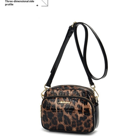 Leopard-print Trendy And Versatile Crossbody Shoulder Casual Lightweight Mobile Phone Bag