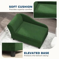 PawHut Pet Sofa Bed Couch With Storage, Pet Sofa For Cats And Small Dogs, Green