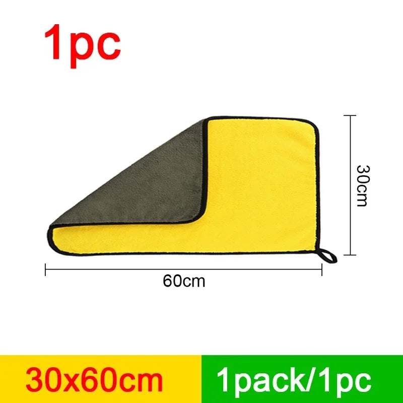 Car Microfiber Cleaning Towels Thicken Double Layer Soft Drying Cloth Towel Car Care Detailing Towel Wash Rags