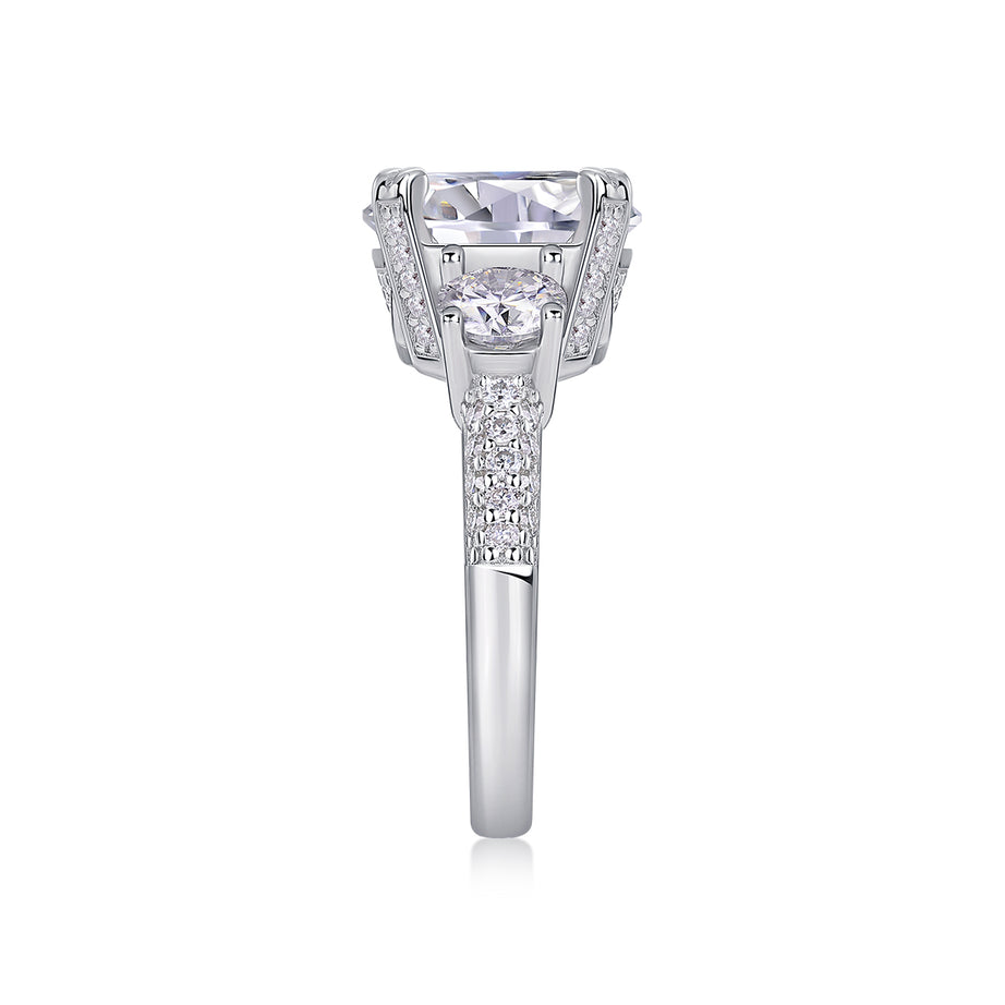 Dazzling Stars - A Fashionable And Luxurious Jewelry Piece Set With 5-carat Moissan Diamond S925 Sterling Silver And Platinum-plated Diamond