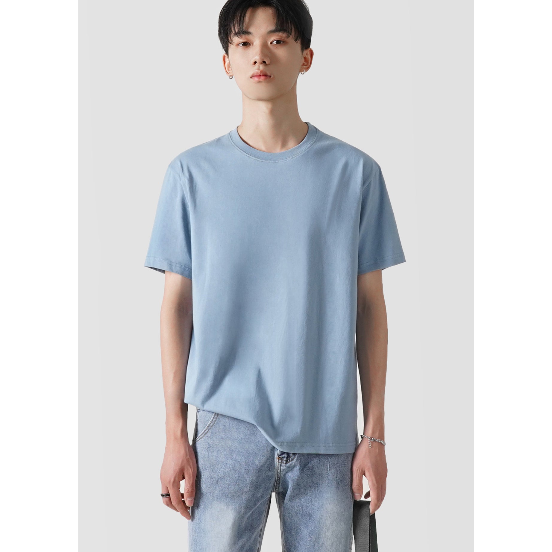 Men's Pure Cotton T-shirt With Round Neck Bottoming