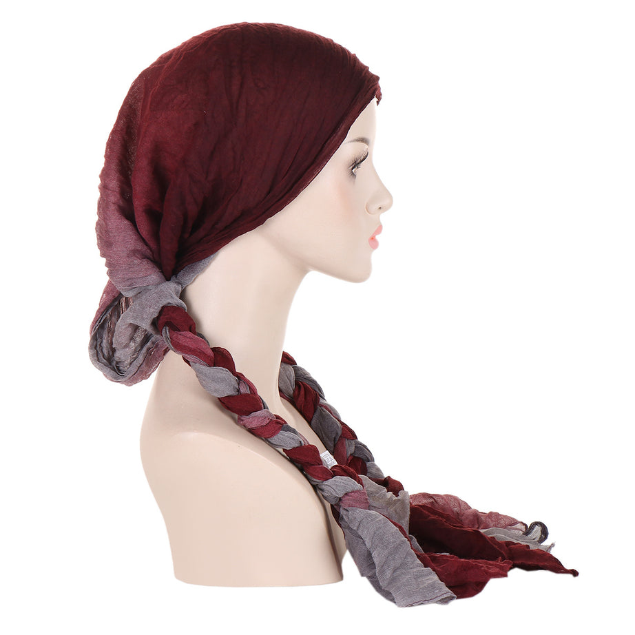 Tam-o'-shanter Hand-woven Braid Bandana Scarf Female Cap
